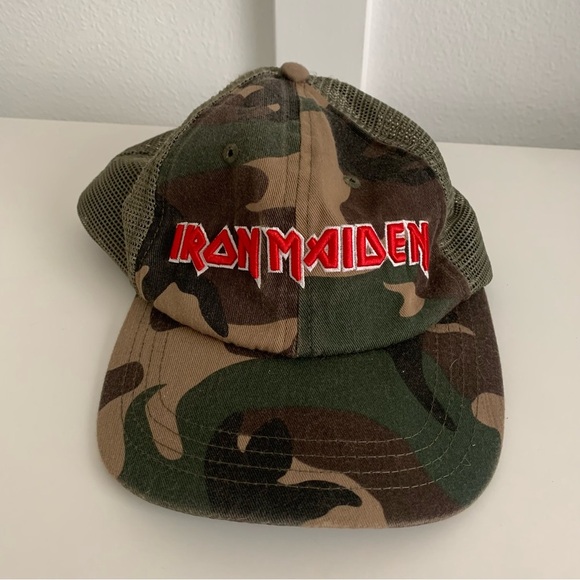 Official Iron Maiden Snapback Camo Hat Legacy Of The Beast Mesh Back - Picture 1 of 7